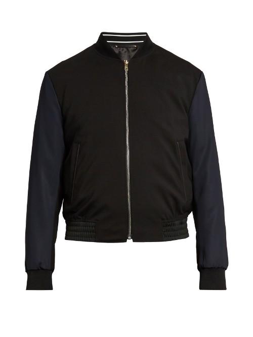 Paul Smith Contrast-sleeve Wool-blend Bomber Jacket