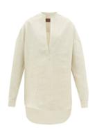 Matchesfashion.com Albus Lumen - Alois Oversized Linen Shirt - Womens - Cream