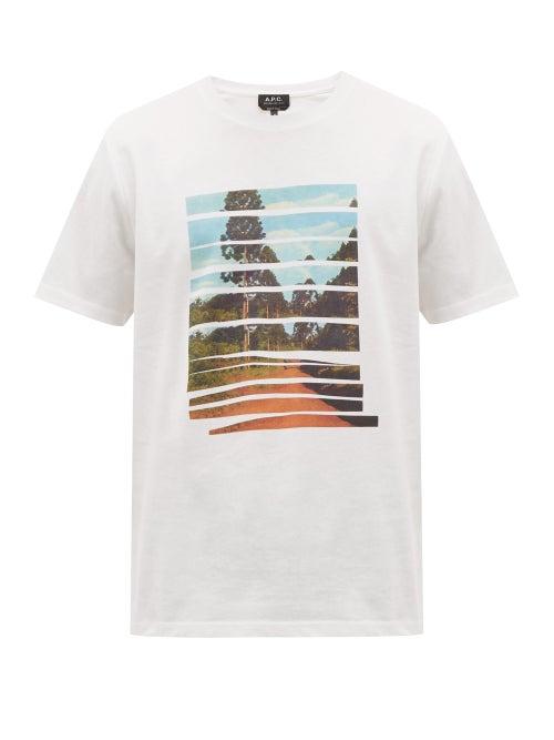 Matchesfashion.com A.p.c. - Red Earth Print Cotton T Shirt - Mens - White