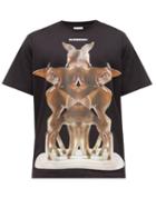 Matchesfashion.com Burberry - Elthorne Deer-print Cotton-jersey T-shirt - Mens - Black