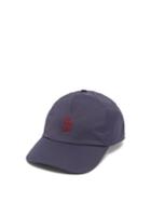 Mens Accessories Brunello Cucinelli - Crest-embroidered Cotton-twill Baseball Cap - Mens - Blue