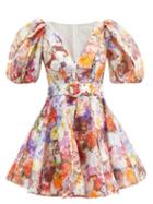 Zimmermann - Prima Balloon-sleeve Floral-print Voile Mini Dress - Womens - Floral