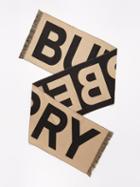 Burberry - Reversible Logo-jacquard Wool Scarf - Mens - Beige