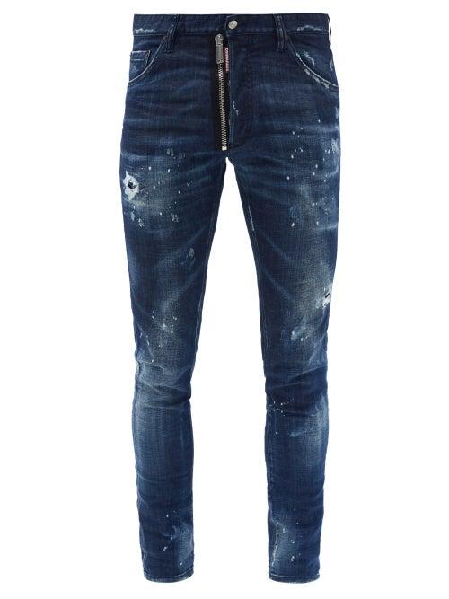 Mens Rtw Dsquared2 - Cool Guy Distressed Slim-leg Jeans - Mens - Blue