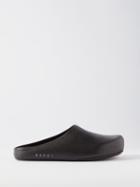 Marni - Fussbett Logo-print Leather Mules - Mens - Black