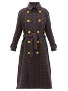 Matchesfashion.com M Missoni - Geometric-jacquard Cotton Trench Coat - Womens - Black Multi