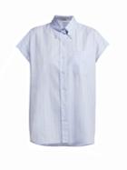 Miu Miu Plaid Cap-sleeved Cotton Shirt