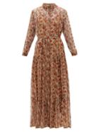 Matchesfashion.com Mes Demoiselles - Glaieul Floral-print Chiffon Shirt Dress - Womens - Red Multi