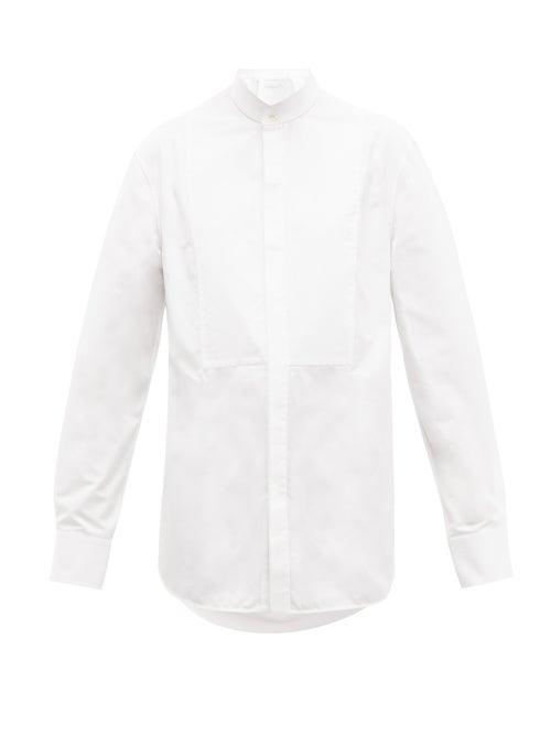 Matchesfashion.com Wardrobe. Nyc - Mandarin Collar Cotton Poplin Tuxedo Shirt - Womens - White