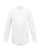 Matchesfashion.com Wardrobe. Nyc - Mandarin Collar Cotton Poplin Tuxedo Shirt - Womens - White