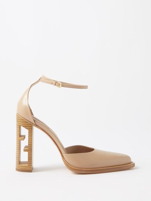 Fendi - Ff-heel 110 Leather Pumps - Womens - Light Pink