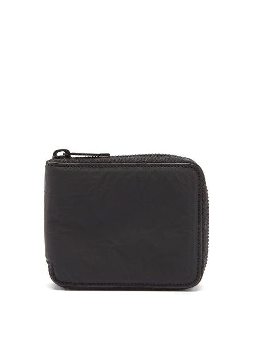 Matchesfashion.com Maison Margiela - Crinkled Zip-around Wallet - Mens - Black