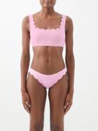 Marysia - Palm Springs Scalloped Bikini Top - Womens - Light Pink
