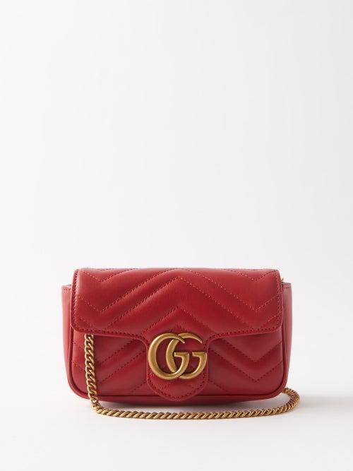 Gucci - Gg Marmont Super Mini Leather Cross-body Bag - Womens - Red
