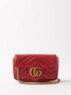 Gucci - Gg Marmont Super Mini Leather Cross-body Bag - Womens - Red