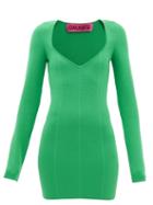 Gauge81 - Villar Sweetheart-neck Jersey Mini Dress - Womens - Green