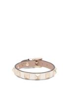 Matchesfashion.com Valentino Garavani - Rockstud Leather Bracelet - Womens - Silver