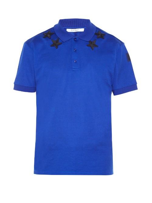 Givenchy Cuban-fit Star-appliqu Polo Shirt