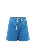 Matchesfashion.com Gucci - Gg-embroidered Jersey Shorts - Womens - Blue