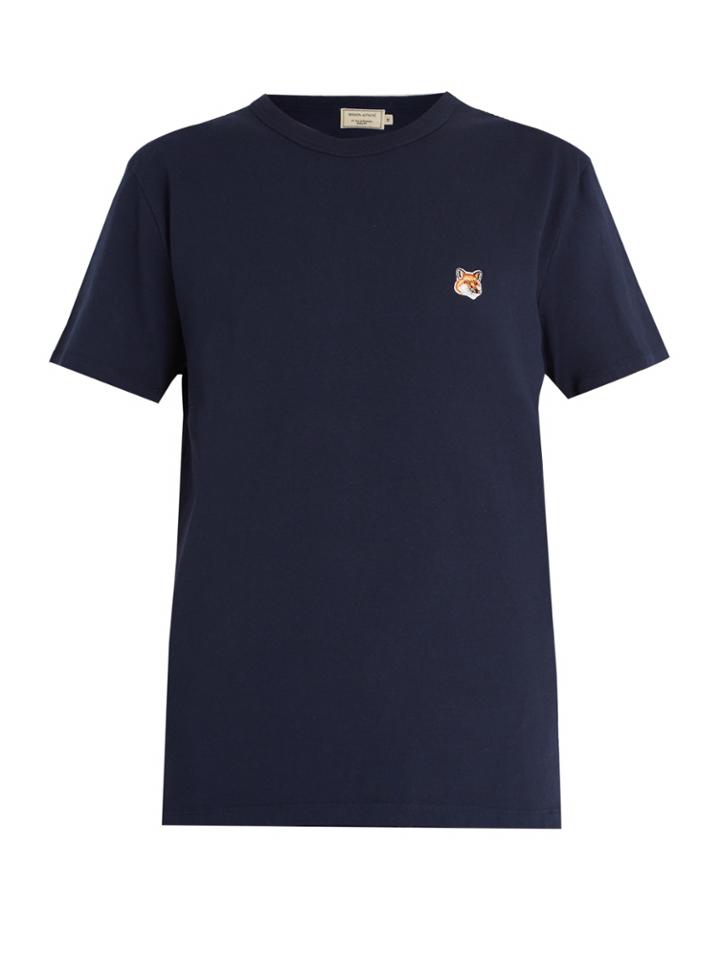 Maison Kitsuné Crew-neck Fox-appliqu Cotton T-shirt