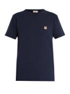 Maison Kitsuné Crew-neck Fox-appliqu Cotton T-shirt