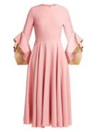 Matchesfashion.com Roksanda - Flared Sleeve Cady Dress - Womens - Pink