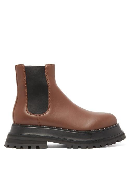 Matchesfashion.com Burberry - Braemar Chunky Leather Chelsea Boots - Womens - Tan