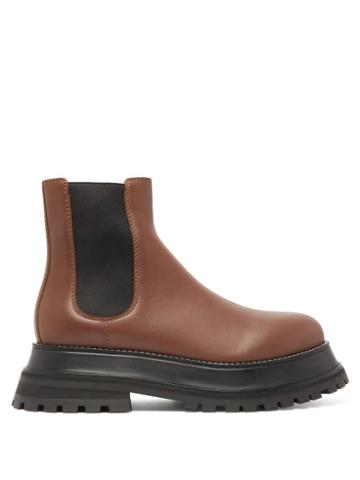 Matchesfashion.com Burberry - Braemar Chunky Leather Chelsea Boots - Womens - Tan