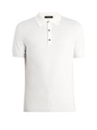 Ermenegildo Zegna Embossed Wool And Cotton Blend-knit Polo Shirt