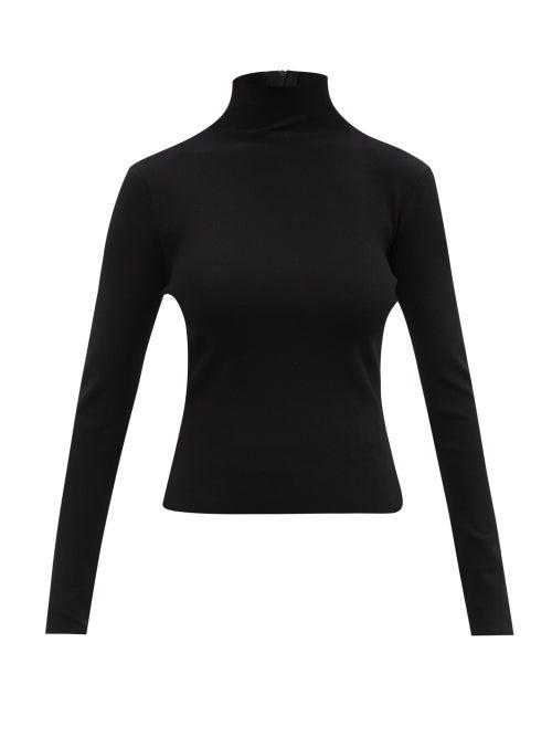Ladies Rtw Versace - High-neck Knitted Sweater - Womens - Black