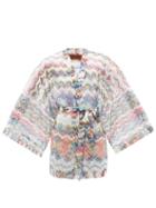 Ladies Beachwear Missoni Mare - Zigzag-jacquard Knit Cover Up - Womens - Blue Multi