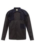 Nicholas Daley - Oversized Corduroy-panelled Cotton-canvas Shirt - Mens - Black