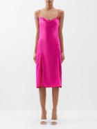 Acne Studios - Dasa Cowl-neck Layered Satin Midi Dress - Womens - Fuchsia