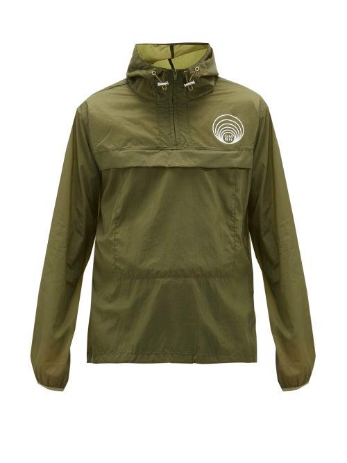 Matchesfashion.com Gmbh - Half-zip Logo-print Windbreaker Jacket - Mens - Khaki