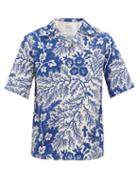 Matchesfashion.com Alexander Mcqueen - Hawaiian Floral-print Crepe Shirt - Mens - Blue White