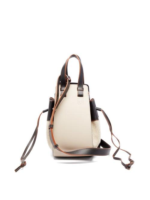Matchesfashion.com Loewe - Hammock Small Leather And Canvas Tote Bag - Womens - Grey Multi