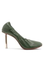 Matchesfashion.com Vetements - Lighter-heel Leather Ballerina Pumps - Womens - Dark Green