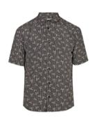 Matchesfashion.com Saint Laurent - Geometric Print Silk Shirt - Mens - Black Multi