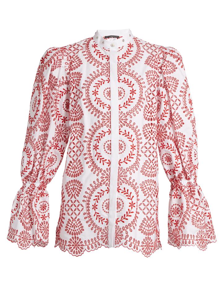Alexander Mcqueen Broderie-anglaise Cotton Blouse