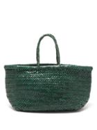 Dragon Diffusion - Triple Jump Small Woven-leather Basket Bag - Womens - Green