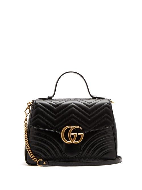 Matchesfashion.com Gucci - Gg Marmont Small Quilted Leather Shoulder Bag - Womens - Black