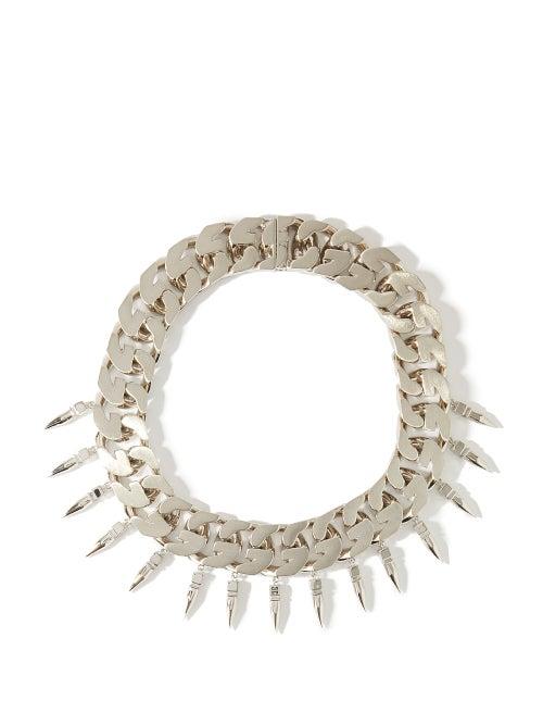 Givenchy - G-link Spike Necklace - Womens - Silver