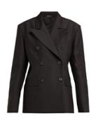 Matchesfashion.com Maison Margiela - Double Breasted Wool And Silk Blazer - Womens - Black