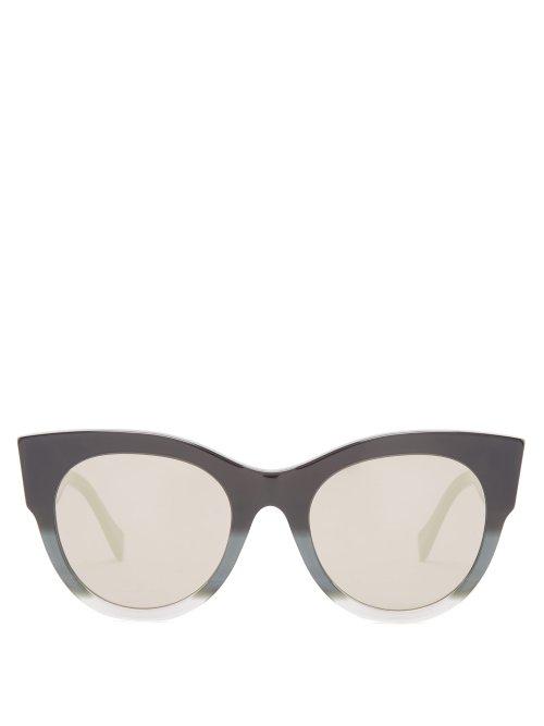 Matchesfashion.com Retrosuperfuture - Noa Round Cat Eye Sunglasses - Womens - Black