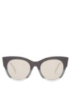 Matchesfashion.com Retrosuperfuture - Noa Round Cat Eye Sunglasses - Womens - Black