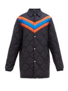 Matchesfashion.com Gucci - Chevron Striped Quilted Jacket - Mens - Navy