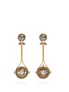 Elie Top Diamond, Silver & Gold Pluton Earrings