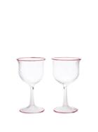 Matchesfashion.com Campbell-rey - X Laguna B Set Of Two Cosima Wine Glasses - Red Multi