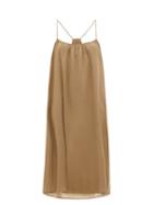 Matchesfashion.com Loup Charmant - Scoop Neck Cotton Poplin Slip Dress - Womens - Brown