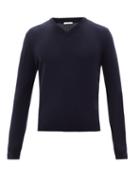 Matchesfashion.com The Row - Mack V-neck Cashmere Sweater - Mens - Dark Navy